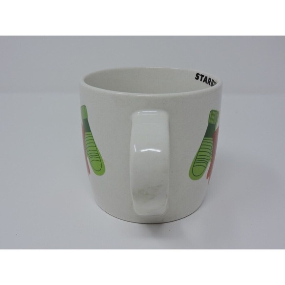 2011 Starbucks Holiday Dove & Mittens Red & Green White Coffee Mug Cup 10oz - Picture 10 of 14